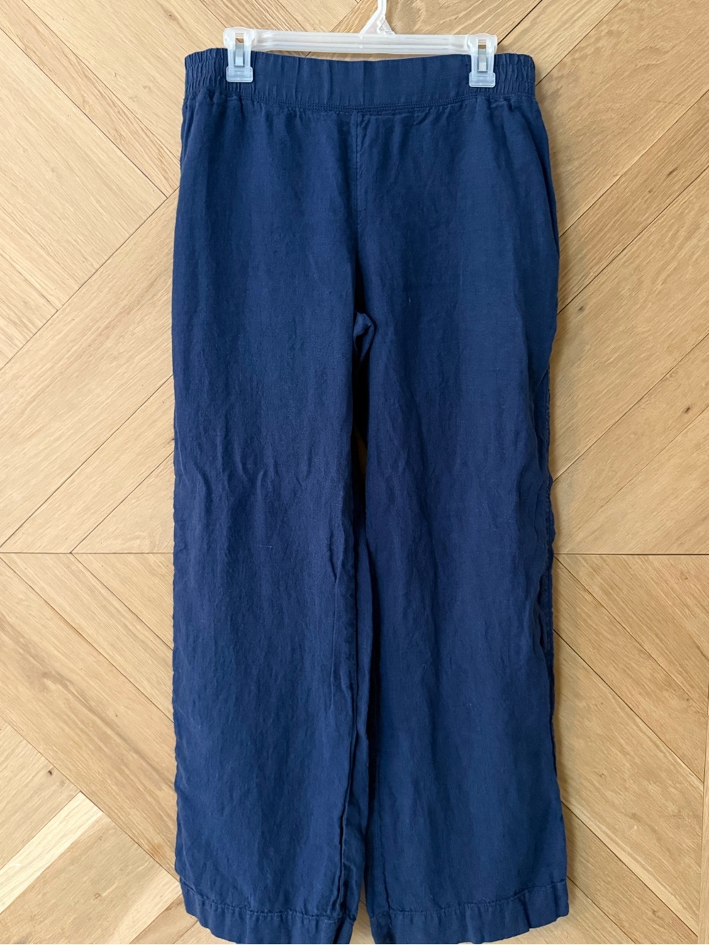 Lilly Pulitzer Deep Navy Wide-Leg Linen Pull-On Pants